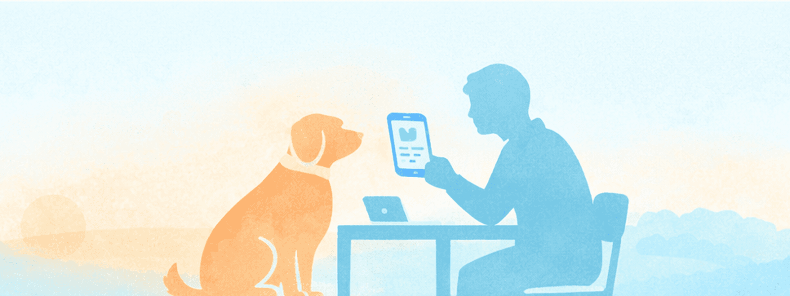 Festive woodland dogs illustration for listing a dog