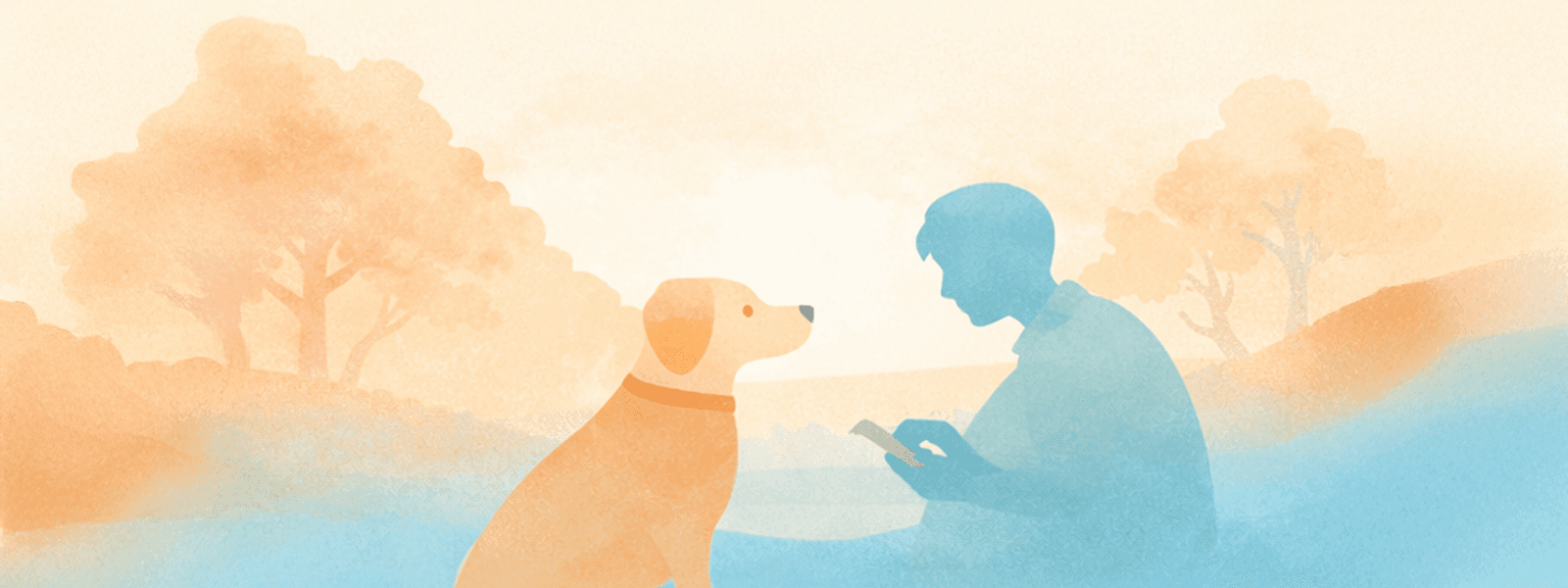 Festive woodland dogs illustration for adopting